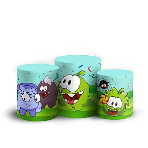 Trio Cilindro -  Om Nom - Sublimado 3D + Elástico