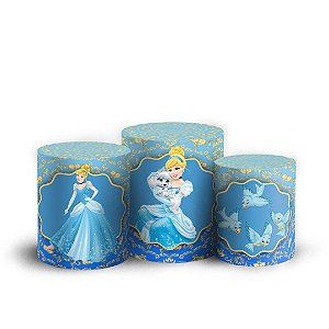 Trio Cilindro -  Cinderela - Sublimado 3D + Elástico