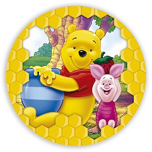 Painel Redondo - Ursinho Pooh  - Sublimado 3D