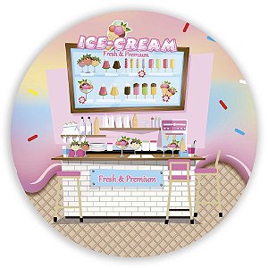 Painel Redondo - Sorveteria - Sublimado 3D