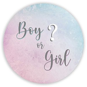 Painel Redondo - Girl Boy Revelação - Sublimado 3D