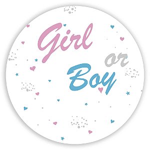 Painel Redondo - Girl Boy Revelação - Sublimado 3D