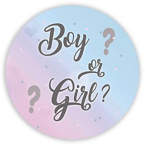 Painel Redondo - Girl Boy Revelação - Sublimado 3D