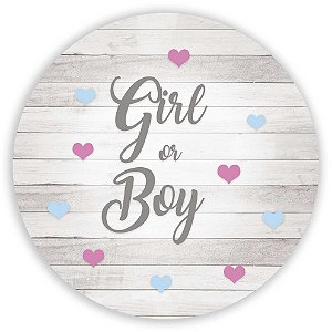 Painel Redondo - Girl Boy  Revelação - Sublimado 3D