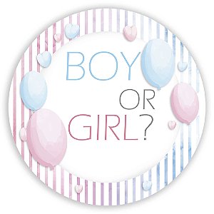 Painel Redondo - Girl Boy  Revelação - Sublimado 3D