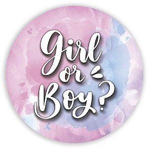 Painel Redondo - Girl Boy  Revelação - Sublimado 3D