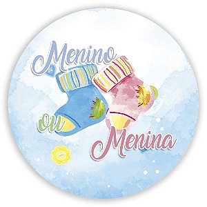 Painel Redondo - Menina Menino  Revelação - Sublimado 3D