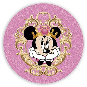 Painel Redondo - Minnie Rosa  - Sublimado 3D