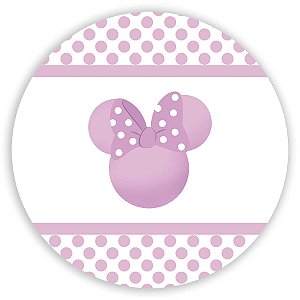 Painel Redondo - Minnie Silhueta Rosa - Sublimado 3D
