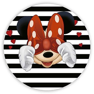 Painel Redondo - Minnie Vermelha  - Sublimado 3D