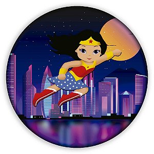 Painel Redondo - Mulher Maravilha Cute - Sublimado 3D