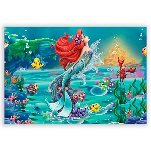 Painel Retangular - Ariel Pequena Sereia - Sublimado 3D