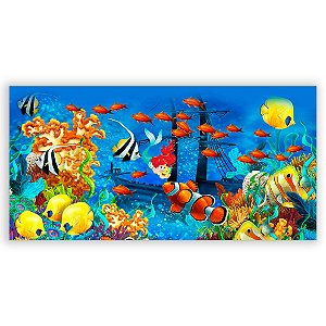 Painel Retangular - Ariel Pequena Sereia - Sublimado 3D