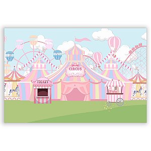 Painel Retangular - Circo Rosa - Sublimado 3D