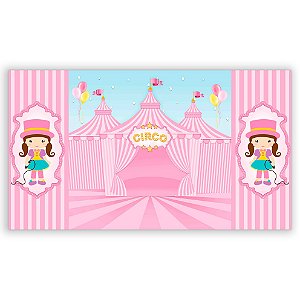 Painel Retangular - Circo Rosa - Sublimado 3D