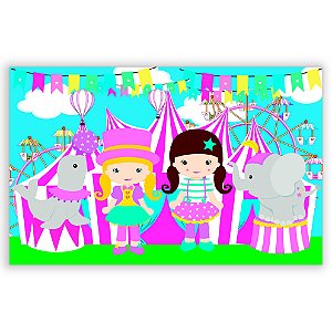 Painel Retangular - Circo Rosa - Sublimado 3D