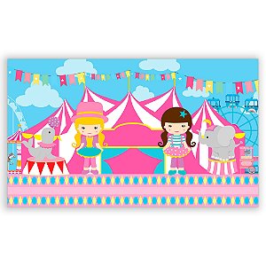 Painel Retangular - Circo Rosa - Sublimado 3D