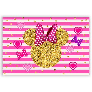 Painel Retangular - Minnie Rosa - Sublimado 3D