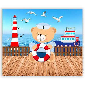 Painel Retangular - Ursinho Marinheiro - Sublimado 3D