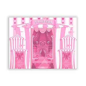 Painel Quadrado - Circo Rosa - Sublimado 3D