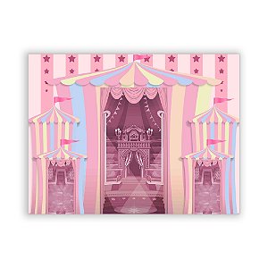 Painel Quadrado - Circo Rosa - Sublimado 3D