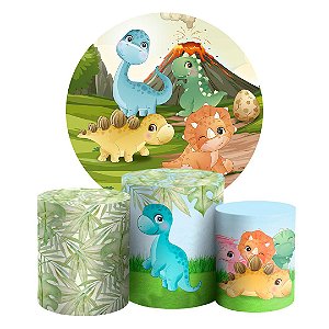 KIT Redondo e Trio - Dinossauro - Sublimado 3D