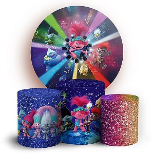 KIT Redondo e Trio - Trolls - Sublimado 3D