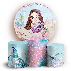 KIT Redondo e Trio - Sereia  - Sublimado 3D