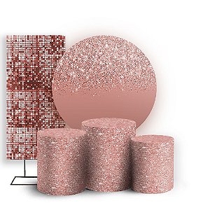 KIT Redondo Trio e Faixa - Lantejoulas - Sublimado 3D