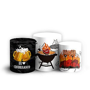 Trio Cilindro - Churrasco - Sublimado 3D + Elástico