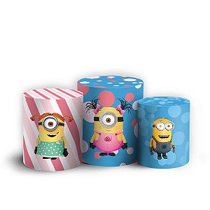 Trio Cilindro - Minions - Sublimado 3D + Elástico