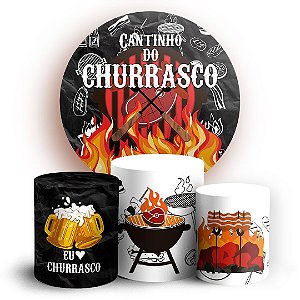Capas Painel Redondo e Trio Cilindro Sublimado - Churrasco