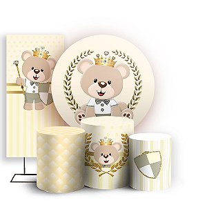 KIT Redondo Trio e Faixa - Príncipe Urso - Sublimado 3D