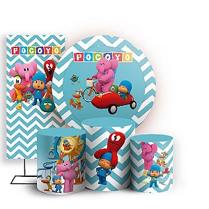 KIT Redondo Trio e Faixa - Pocoyo - Sublimado 3D