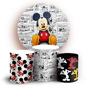 KIT Redondo e Trio - Mickey Quadrinhos - Sublimado 3D