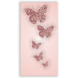 Faixa Lateral - Gliitter Rose Borboleta - Sublimado 3D