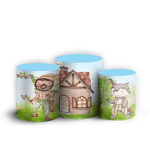 Trio Cilindro - Chapeuzinho Vermelho - Sublimado 3D + Elástico