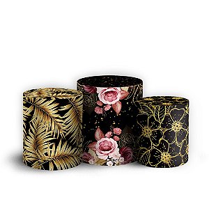 Trio Cilindro - Floral - Sublimado 3D + Elástico