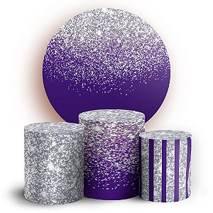 KIT Redondo e Trio - Glitter Roxo - Sublimado 3D