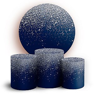 KIT Redondo e Trio - Glitter Azul - Sublimado 3D