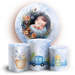 KIT Redondo e Trio - Cha de Bebe - Sublimado 3D