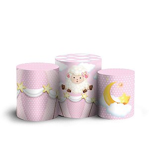 Trio Cilindro - Ovelha Rosa - Sublimado 3D + Elástico