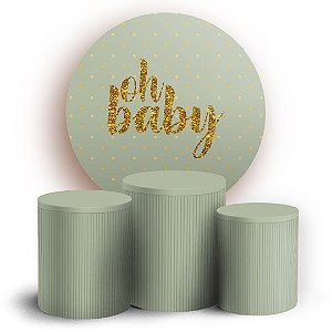 KIT Redondo e Trio - Oh Baby Verde - Sublimado 3D