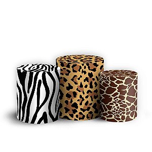 Trio Cilindro - Safari - Sublimado 3D + Elástico