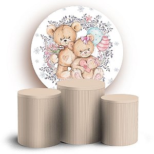 KIT Redondo e Trio - Ursinho Revelacao - Sublimado 3D