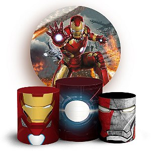 KIT Redondo e Trio - Homem de Ferro - Sublimado 3D