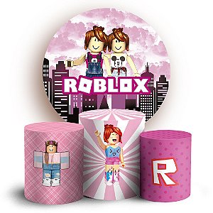Painel Redondo de Festa Roblox 150cm - Tecido com Elástico