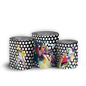 Trio Cilindro - Queen - Sublimado 3D + Elástico