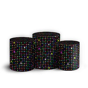 Trio Cilindro - Prisma Neon Glitter - Sublimado 3D + Elástico