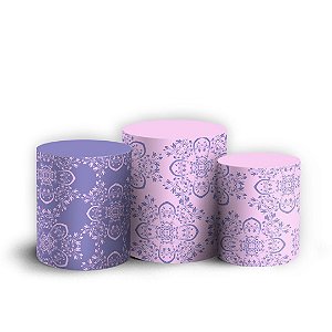 Trio Cilindro - Princesa Sofia Arabesco Floral - Sublimado 3D + Elástico
